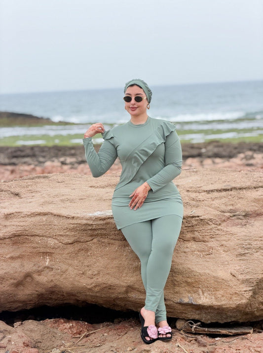 Burkini Simple :Composition de l'Ensemble (3 Pièces)