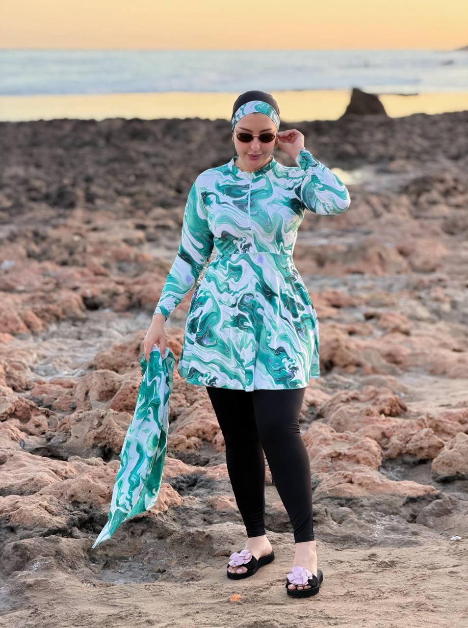 Burkini B Cach : Ensemble Complet 4 Pièces avec Cache-Maillot