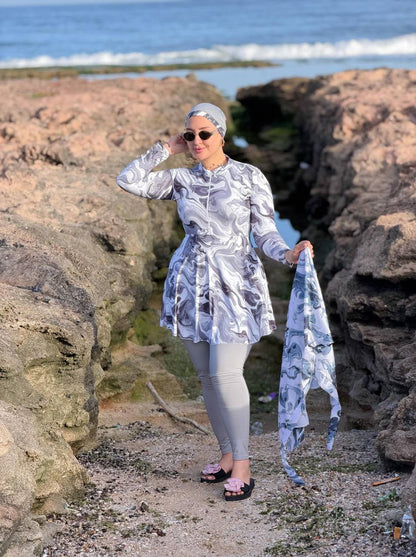 Burkini B Cach : Ensemble Complet 4 Pièces avec Cache-Maillot