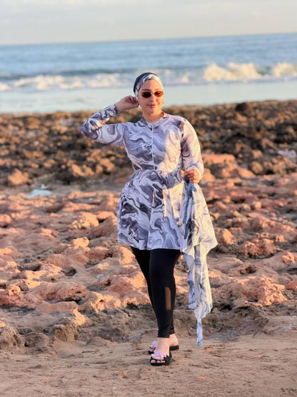 Burkini B Cach : Ensemble Complet 4 Pièces avec Cache-Maillot