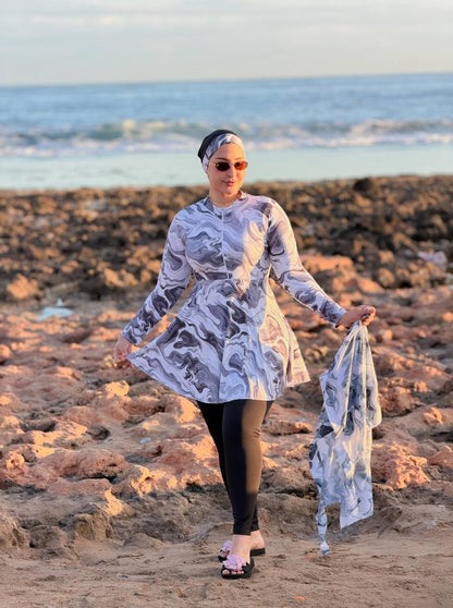 Burkini B Cach : Ensemble Complet 4 Pièces avec Cache-Maillot
