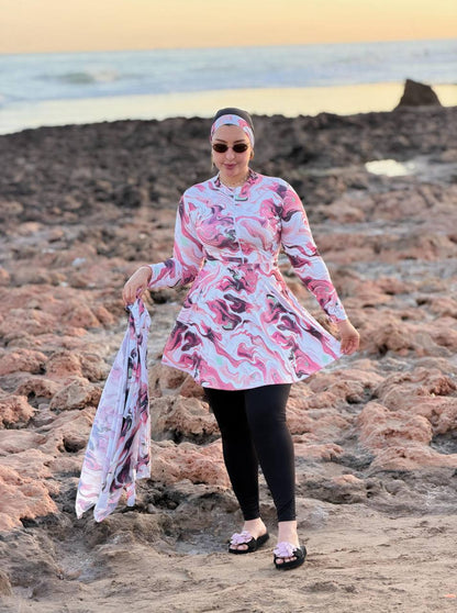 Burkini B Cach : Ensemble Complet 4 Pièces avec Cache-Maillot