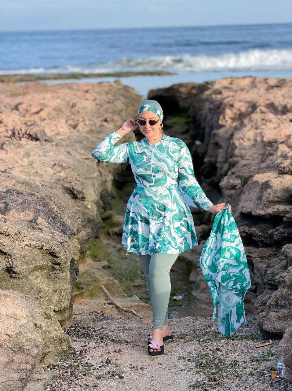 Burkini B Cach : Ensemble Complet 4 Pièces avec Cache-Maillot