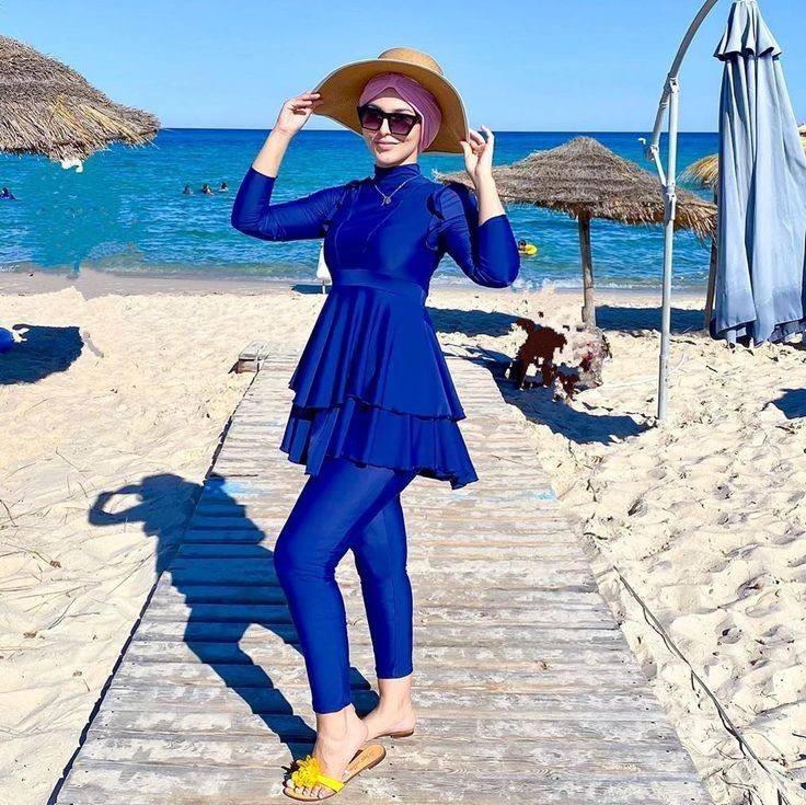 Burkini Long Premium : Composition de l'Ensemble (3 Pièces)