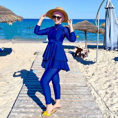 Burkini Long Premium : Composition de l'Ensemble (3 Pièces)