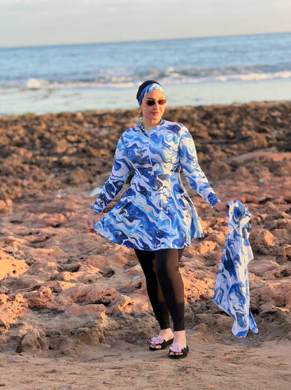 Burkini B Cach : Ensemble Complet 4 Pièces avec Cache-Maillot