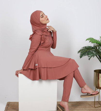 Burkini Long Premium : Composition de l'Ensemble (3 Pièces)